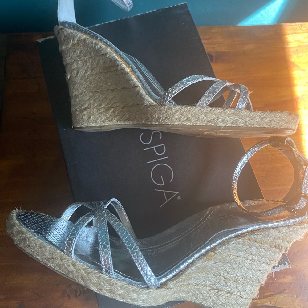 Via Spiga “Dado” Silver Metallic Python Leather W… - image 7